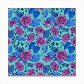 Peurple Chrysanthemums Canvas Print