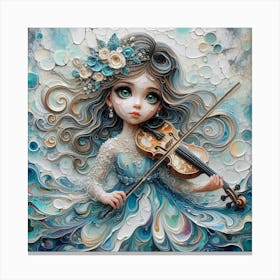 Girl With A Violin Canvas Print