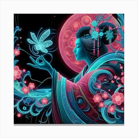 Japan Traditional Geisha Illustration By Ad 119 Canvas Print