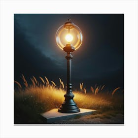 Street Lamp At Night 2 Canvas Print