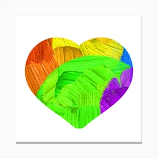 Paint a rainbow abstract painting on a heart shaped canvas – Mont Marte