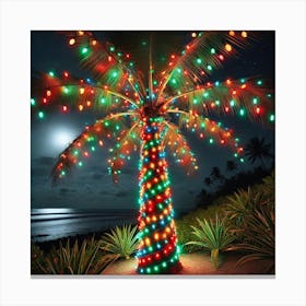 Festive Palm Tree Canvas Print