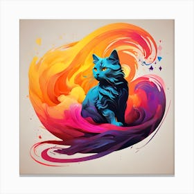 Abstract Cat Painting 2 Canvas Print