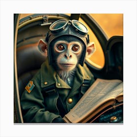 Flux Schnell A Curious Capuchin Monkey With A Youthful Face Br 3 Canvas Print