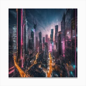 Futuristic Cityscape 69 Canvas Print