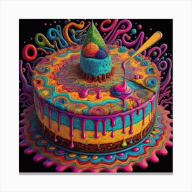 Cake Psychedelic Canvas Print