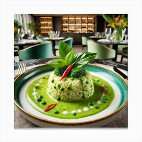 Green Curry Risotto Canvas Print