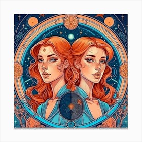Twins In Space Canvas Print