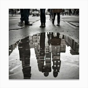 Capture The Reflection Of A Cityscape Landscape Or Person In A Puddle Mirror Or Glass Surface Creati 1754765505 Canvas Print