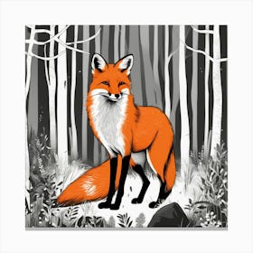 Fox In The Woods 4 Canvas Print