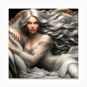 Young Woman With Long Hair Canvas Print