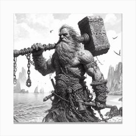 Giant with Hammer Canvas Print
