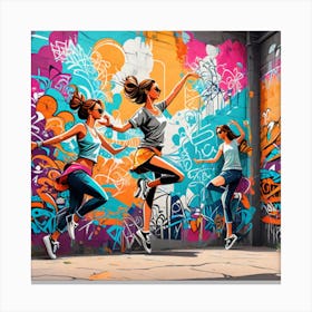 Graffiti Dancers Canvas Print