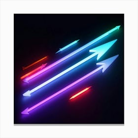 Abstract Navigation Arrows Glowing Neon Colors Against A Dark Gradient Background Suggested Moveme (1) Canvas Print