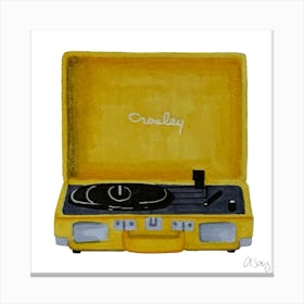 Yellow Turntable Canvas Print