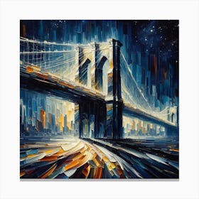 Brooklyn Bridge At Night Canvas Print