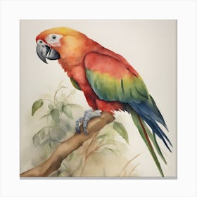 Parrot Watercolour Canvas Print