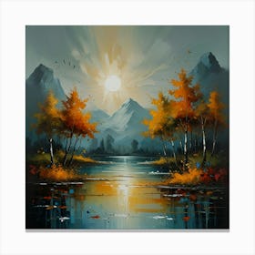 Sunset By The Lake 1 Canvas Print