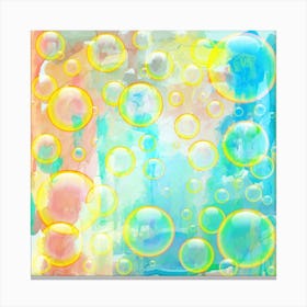 Bubbles Blue Floating Air Canvas Print