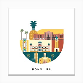 Honolulu Square Canvas Print