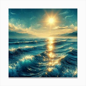 Sunset Over The Ocean Canvas Print