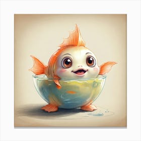 Goldfish In A Bowl 3 Canvas Print