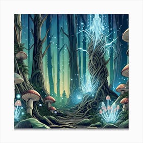 Mystical Mushroom Forest 6 Canvas Print