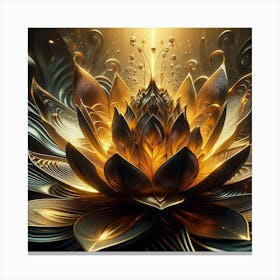 Golden Lotus Canvas Print