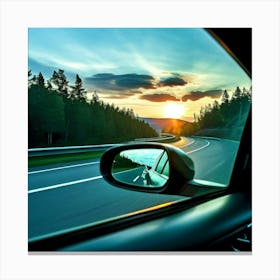 Sky Automobile Highway View Speed Traffic Transportation Mirror Travel Road Black Vehicle (3) Canvas Print