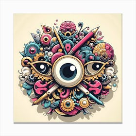 Eye Doodle Illustration Canvas Print