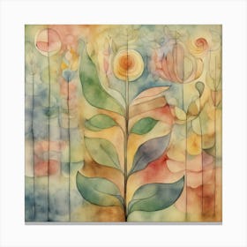 Blossoming, Paul Klee Botanical Abstract Art Print 7 Canvas Print