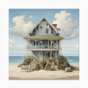 House On The Beach 1 Canvas Print