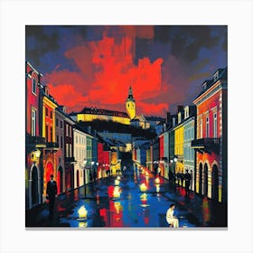 Night In Bratislava Canvas Print