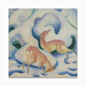 Deer In The Snow Ii, Franz Marc Canvas Print