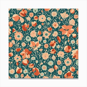 Mid Century inspired modern Seamless floral Pattern, 253 Canvas Print