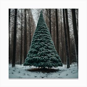 Christmas Tree In The Forest 47 Canvas Print