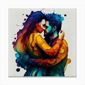 Couple Hugging 8 Canvas Print