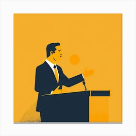 Man Giving A Speech Canvas Print