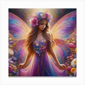 Fairy In a flower dress Canvas Print