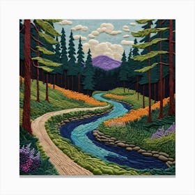 Stream In The Woods Canvas Print