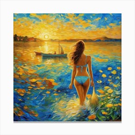 Sunset At The Beach Canvas Print