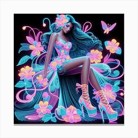 Neon Girl 1 Canvas Print