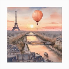 Paris At Sunset Canvas Print