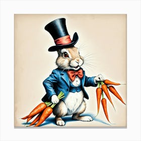 Rabbit With Carrots 12 Canvas Print