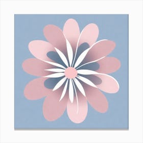 A White And Pink Flower In Minimalist Style Square Composition 597 Canvas Print