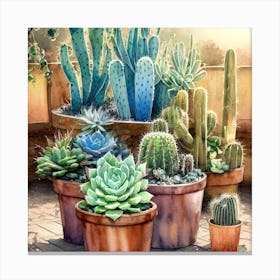 Cacti And Succulents 14 Canvas Print