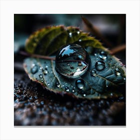 Water Drop On A Leaf Canvas Print