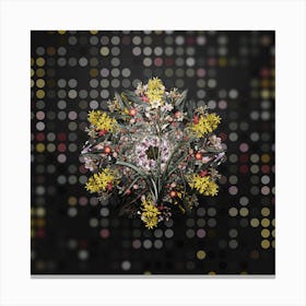 Vintage Crytanthus Vittatus Flower Wreath on Dot Bokeh Pattern n.0023 Canvas Print