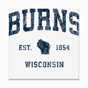 Burns Wisconsin Wi Vintage Athletic Navy Sports Design Canvas Print