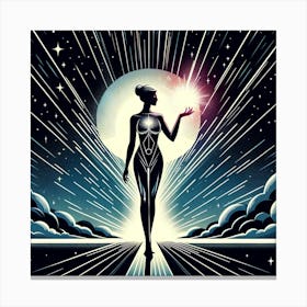 Future Woman To The Stars Canvas Print